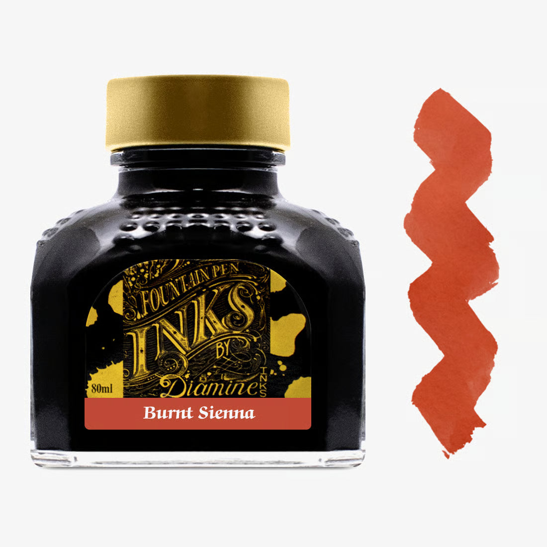 Diamine Bottled Fountain Pen Ink (80ml) - Burnt Sienna