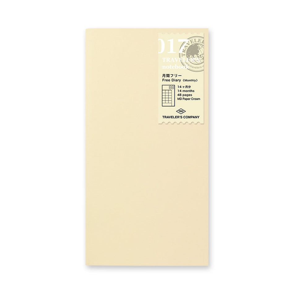 TRAVELER'S Notebook Standard Size Refill - 017 Monthly Planner Diary