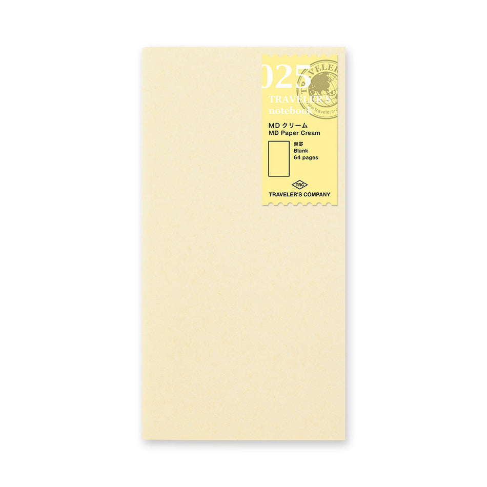 TRAVELER'S Notebook Standard Size Refill - 025 Blank Cream MD Paper