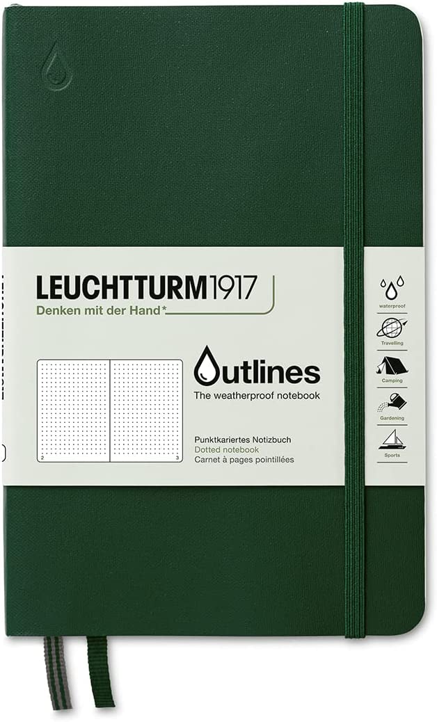 Leuchtturm1917 Outlines Weather-Proof B6+ Dotted Notebook - Walden Green
