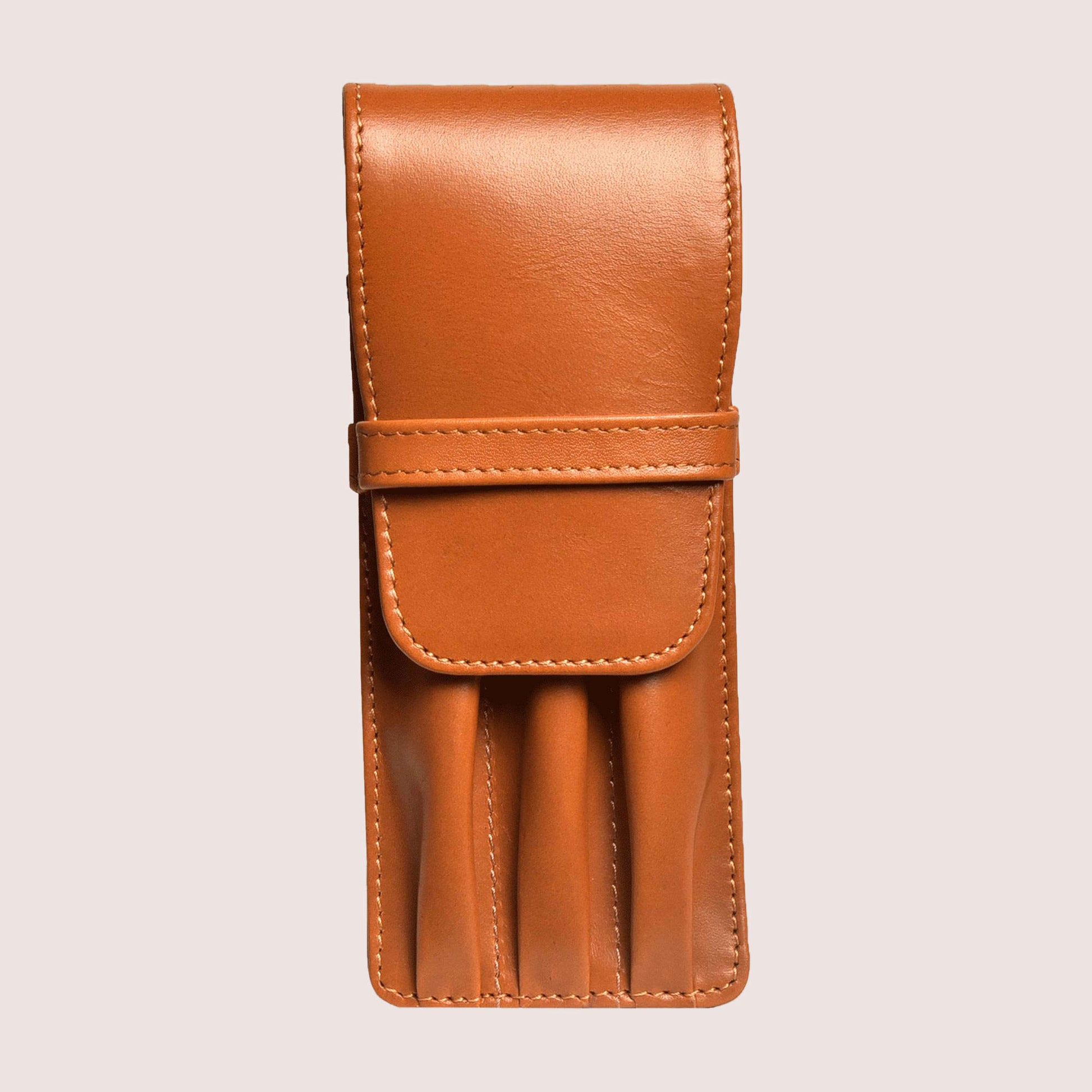 Aston Leather 10 Slot Pen Case - Tan