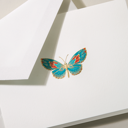 Crane Engraved Butterfly Folded Notes and Envelopes Stationery