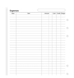 Filofax A5 Organizer/Clipbook - Expenses Refill