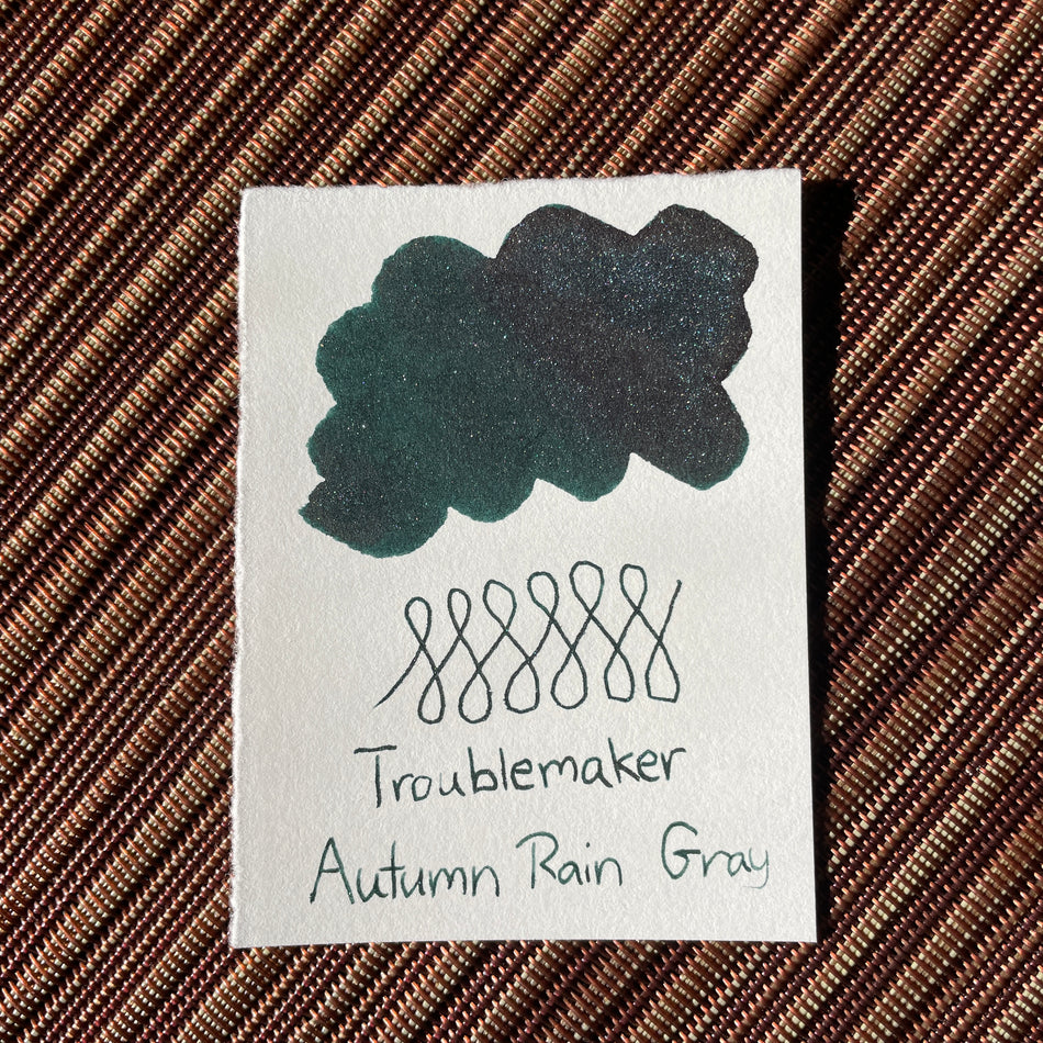 Troublemaker Bottled Fountain Pen Ink - Autumn Rain Grey (Shimmer)