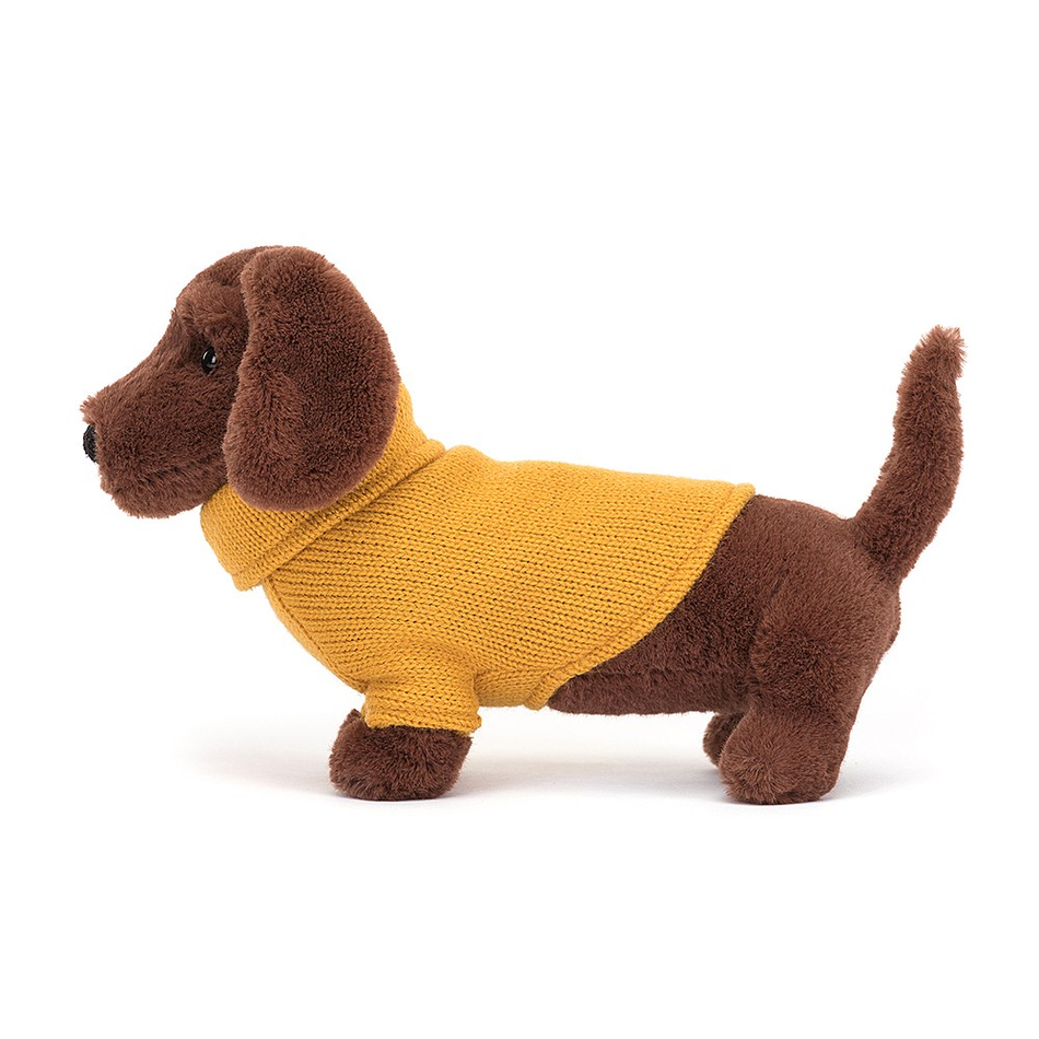 Yellow Sweater Sausage Dog Plushie by Jellycat