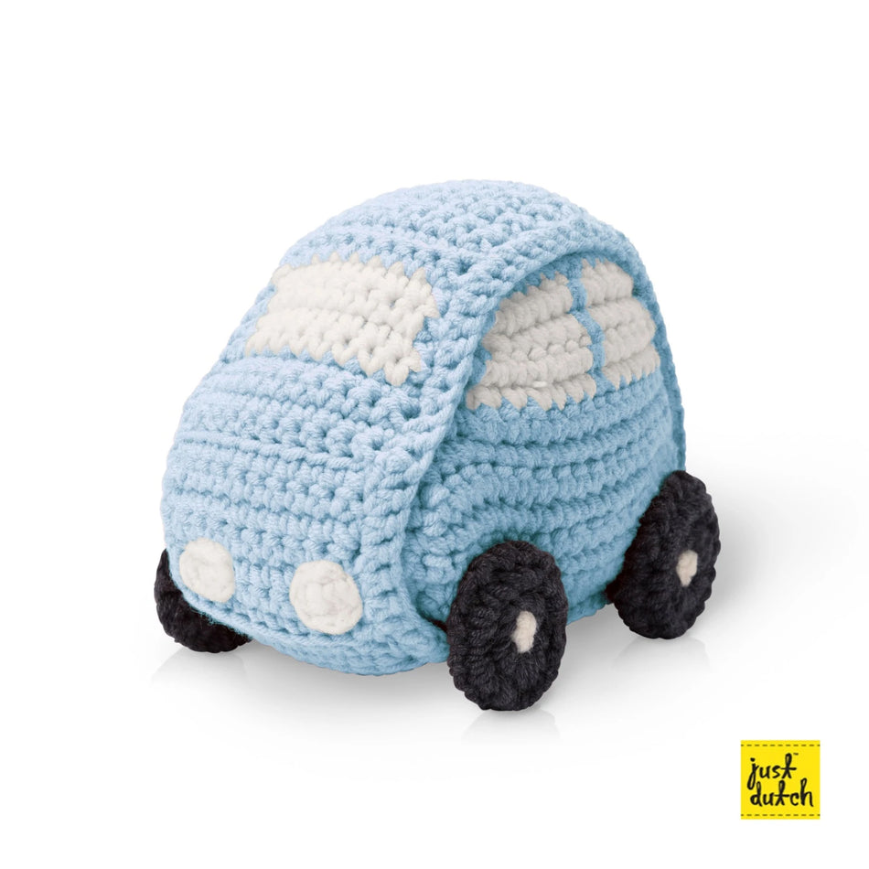 Just Dutch Hand Crocheted Toys - Pastel Blue Car