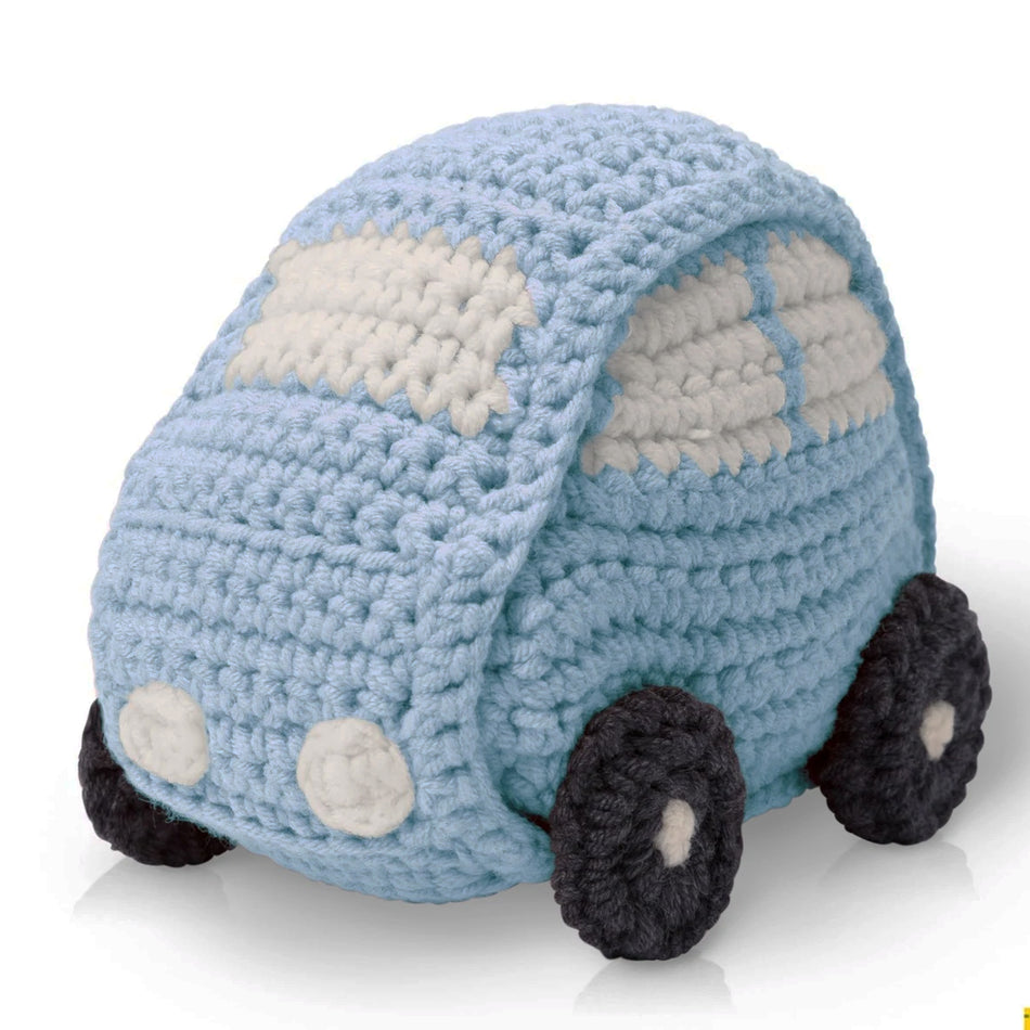 Just Dutch Hand Crocheted Toys - Pastel Blue Car