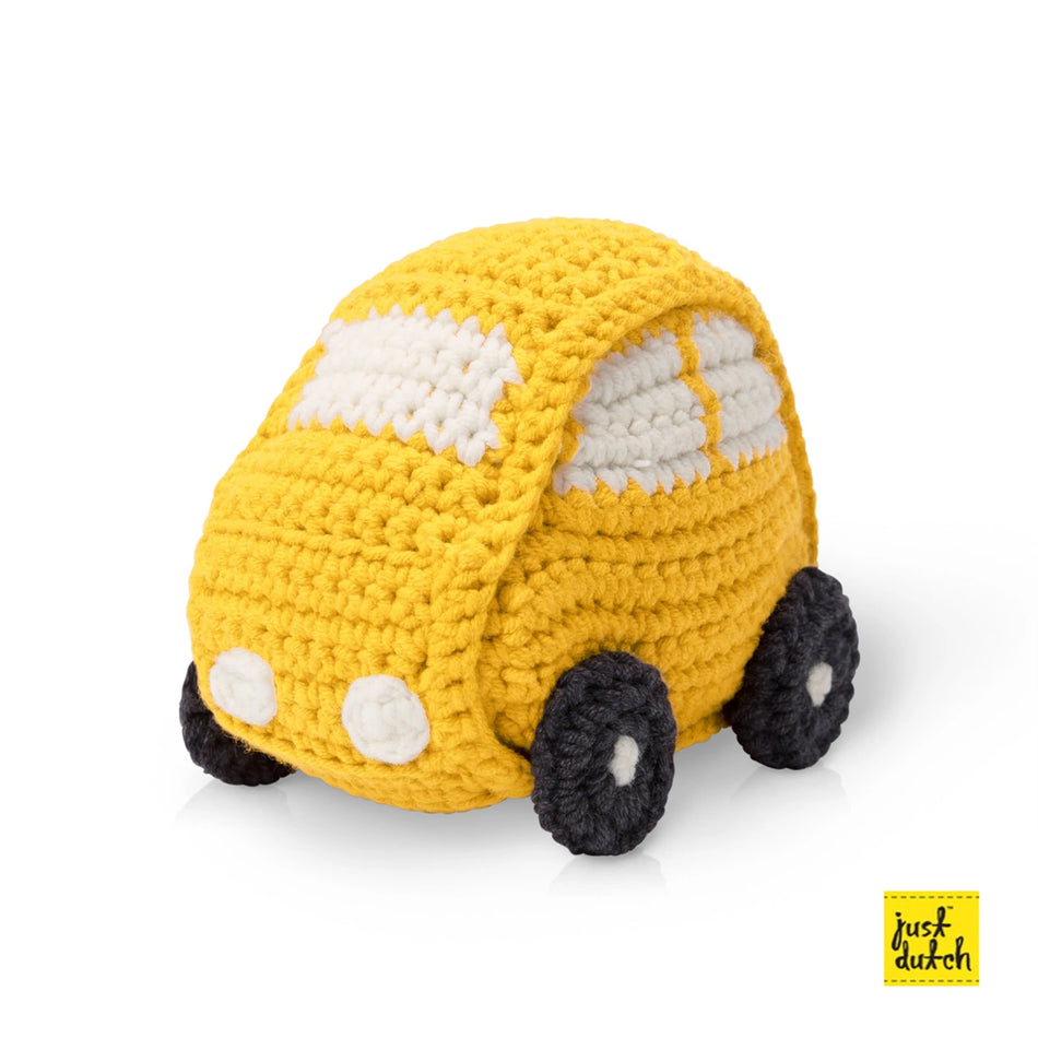 Just Dutch Hand Crocheted Toys - Yellow Car