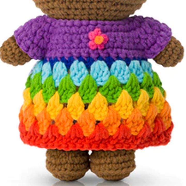Just Dutch Hand Crocheted Toys - Melanie with Rainbow Dress