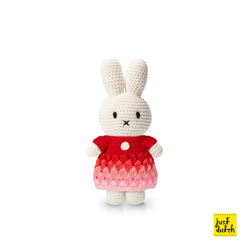 Just Dutch Hand Crocheted Toys - Miffy with Ombre Pink Dress