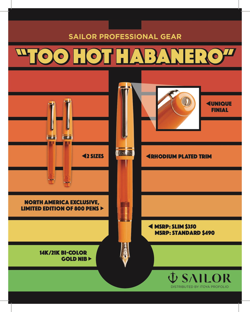 Sailor Too Hot Habanero Limited Edition Professional Gear