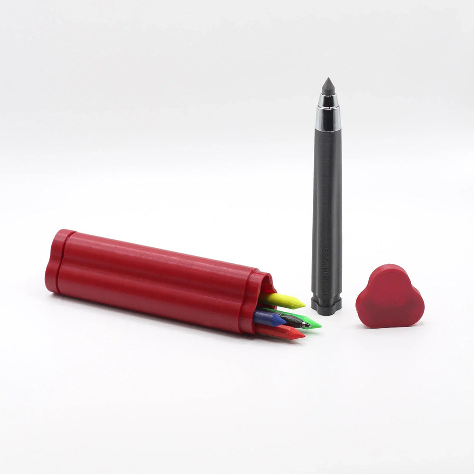 3D printed carrying case with Multifunction Art Pencil - Red