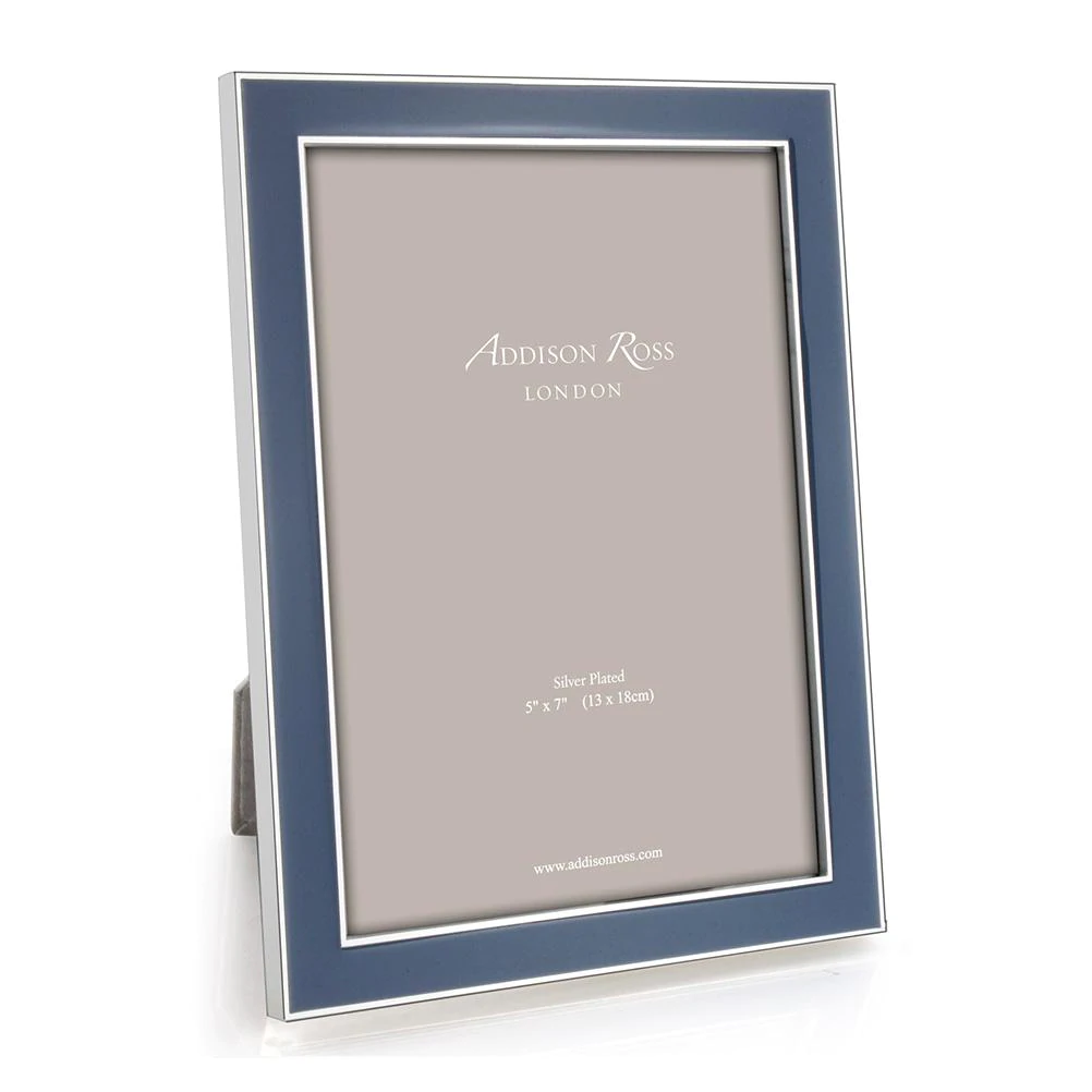 Addison Ross - Silver Trim and Denim Blue Enamel Picture Frame