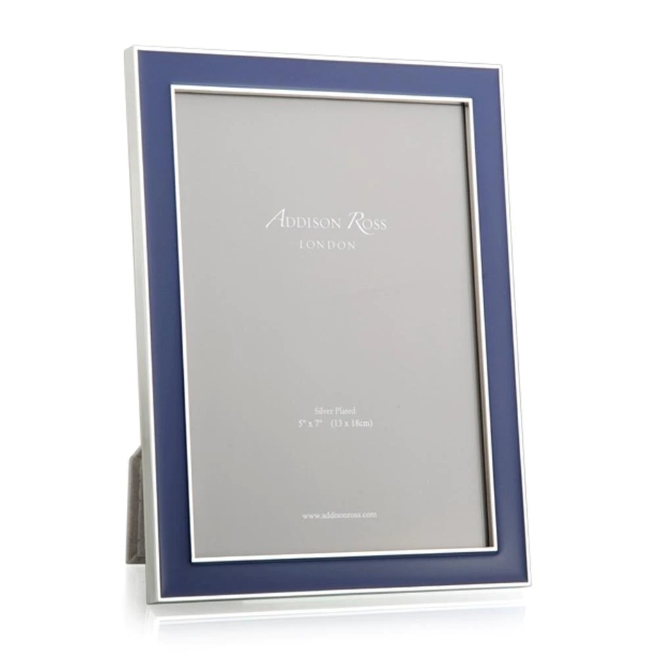 Addison Ross - Silver Trim and Navy Blue Enamel Picture Frame