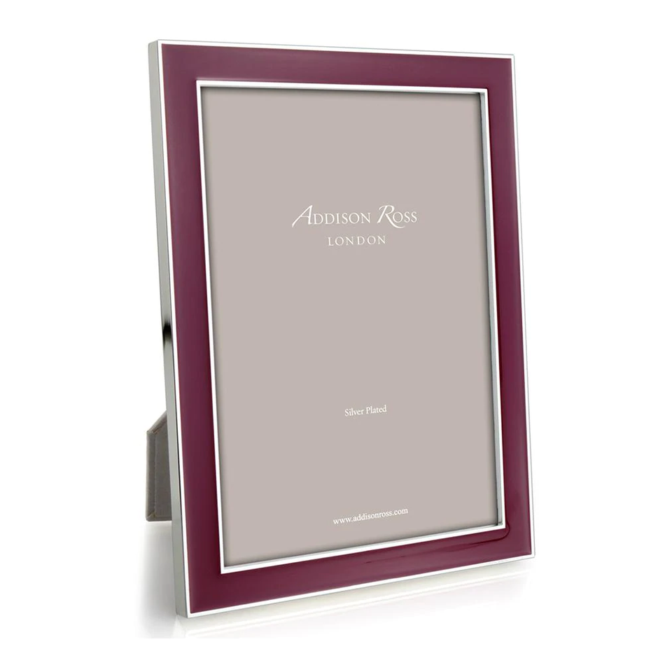 Addison Ross - Silver Trim and Plum Enamel Picture Frame