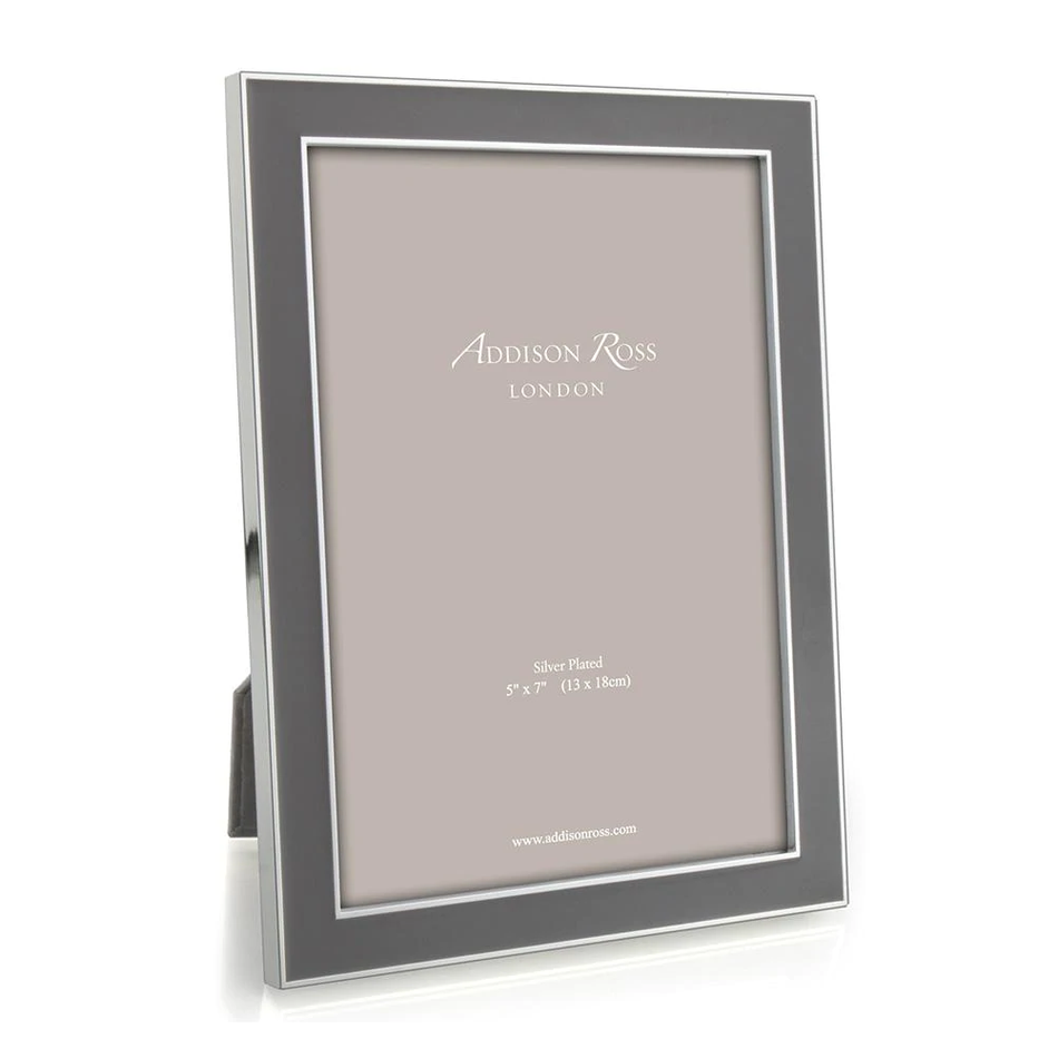 Addison Ross - Silver Trim and Taupe Enamel Picture Frame