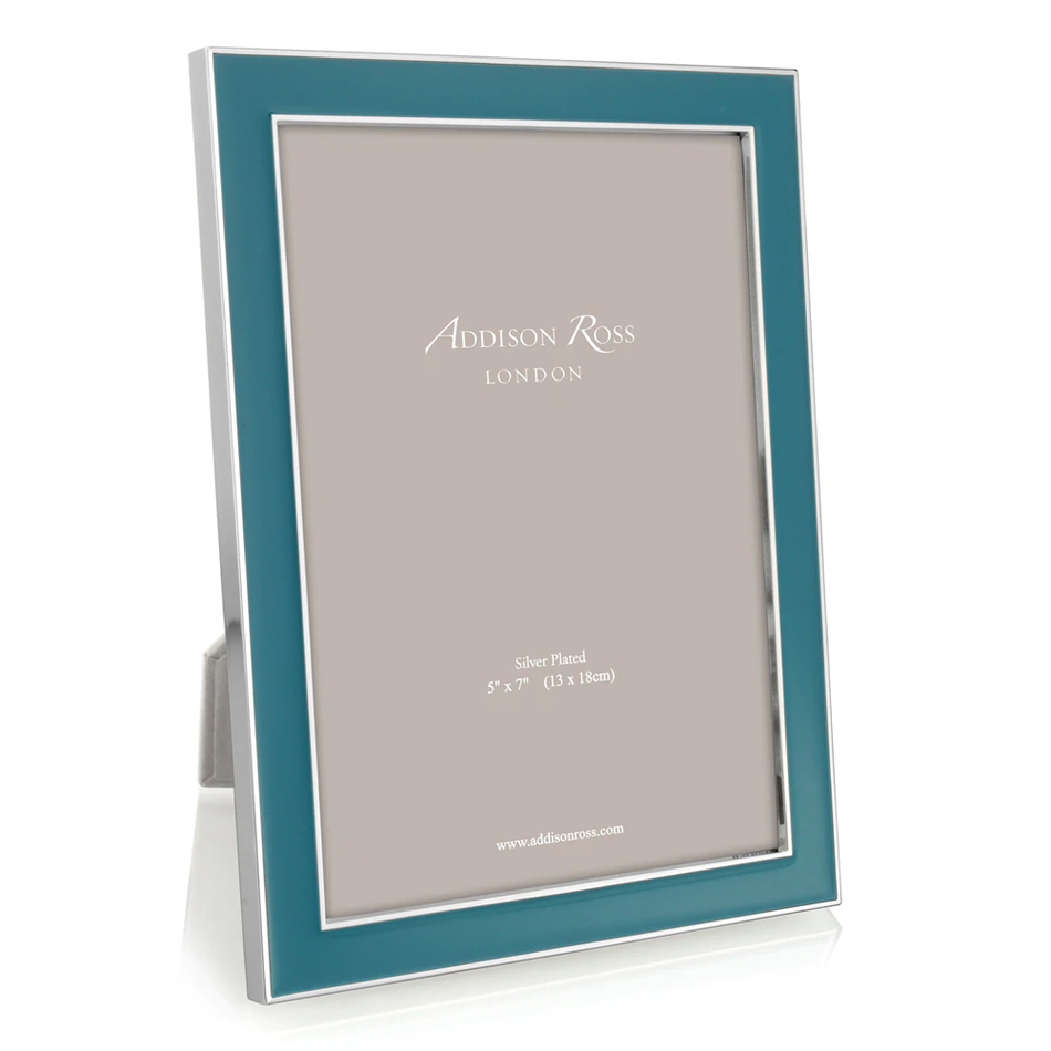 Addison Ross - Silver Trim and Teal Enamel Picture Frame