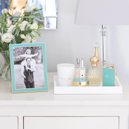 Addison Ross - Gold Trim and Pastel Blue Turquoise Enamel Picture Frame