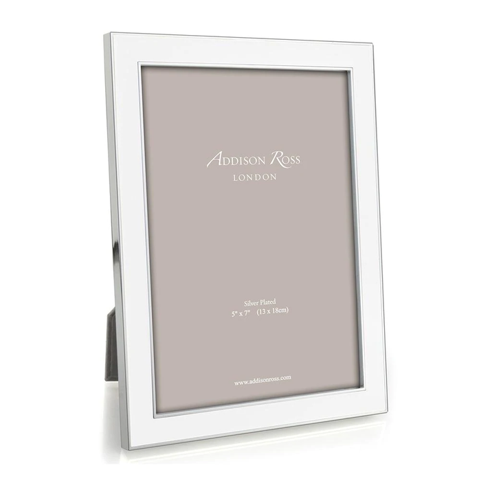 Addison Ross - Silver Trim and White Enamel Picture Frame