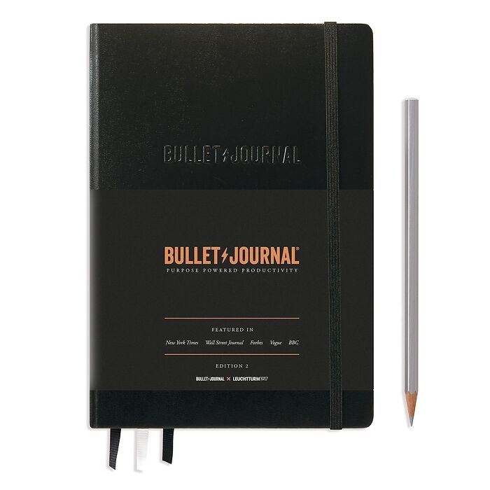 LEUCHTTURM1917 Bullet Journal 2nd Edition Medium (A5), 120g/m² paper, 206 p - Black