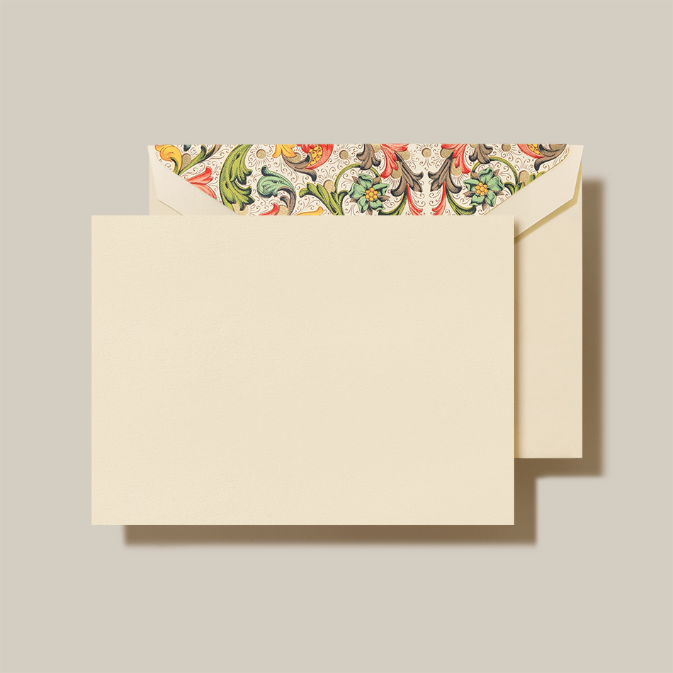 Crane Red Florentine Lined Envelopes with Ecru Notes Stationery