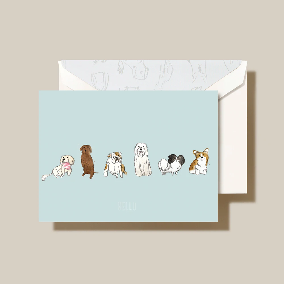 Crane Dog Note Folding Cards and Envelope Stationery