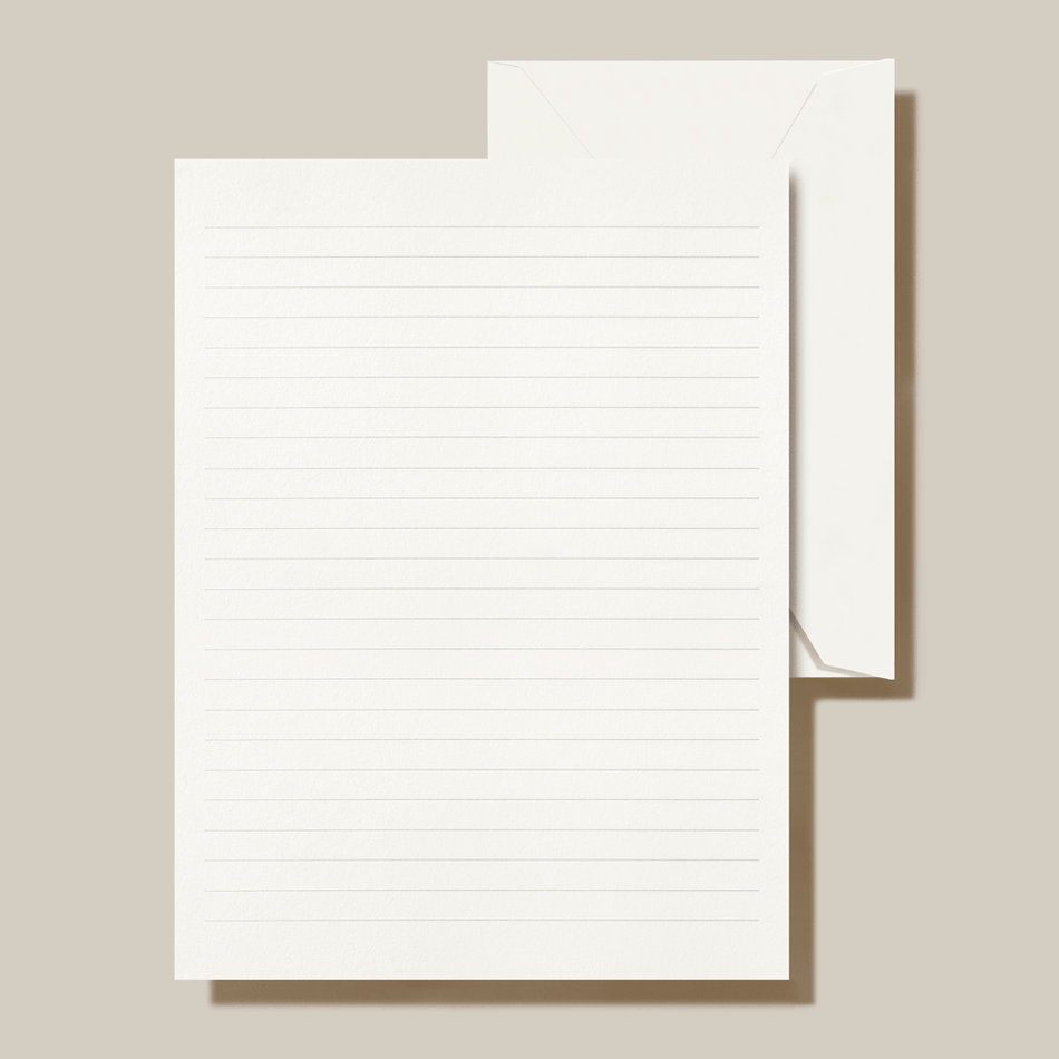 Crane White Ruled Half Sheets and Envelopes Stationery