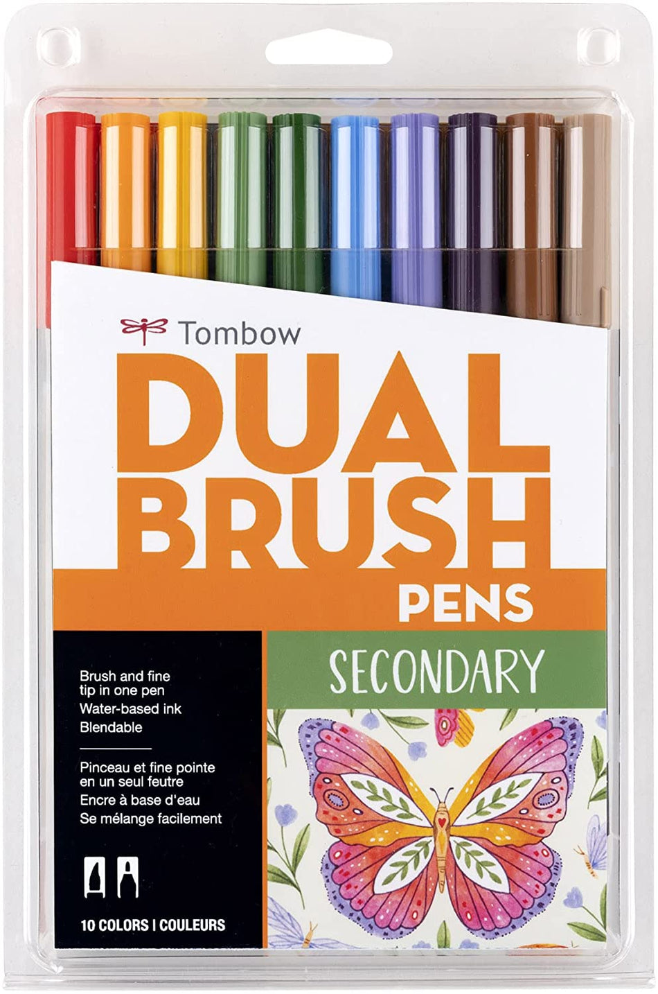 Tombow Dual Brush Pens - Secondary Colors (10 Pack)