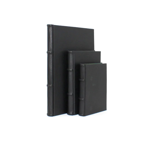 Hard Cover Black Leather Refillable Journal