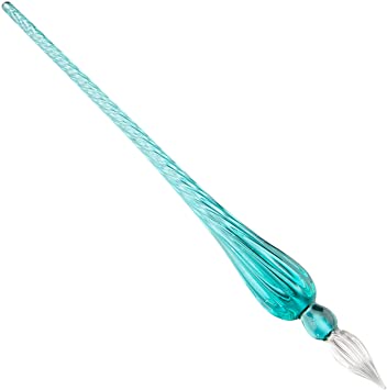 Herbin Round Glass Dip Pen - Turquoise