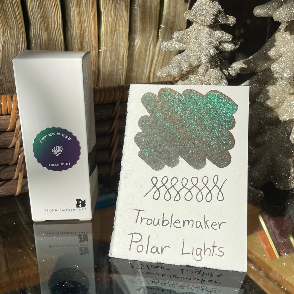 Troublemaker Bottled Fountain Pen Ink - Polar Lights (Shimmer)