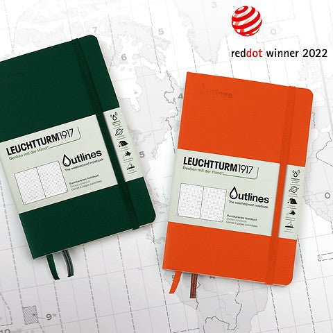 Leuchtturm1917 Outlines Weather-Proof B6+ Dotted Notebook - Signal Orange