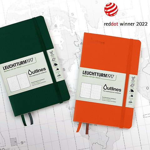 Leuchtturm1917 Outlines Weather-Proof B6+ Dotted Notebook - Walden Green