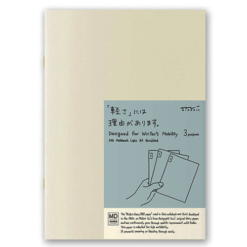 Midori MD Notebook Light (3 Pack) - A5 Grid