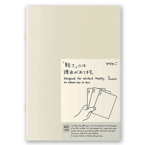Midori MD Notebook Light (3 Pack) - A5 Blank