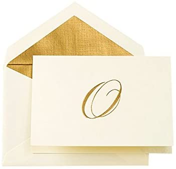 Crane Hand Engraved Gold Initial Notes