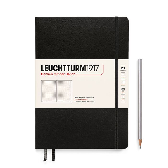 Leuchtturm1917 Hardcover Notebook B5 Dot Grid - Black