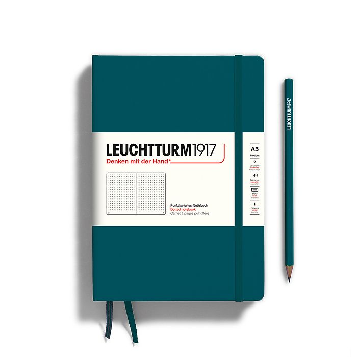 LEUCHTTURM1917 Hardcover Notebook Medium A5 Dotted 251 p - Pacific Green