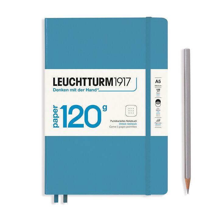 Leuchtturm1917 120g Premium Quality Paper Dot Grid A5 Hardcover Notebook - Nordic Blue