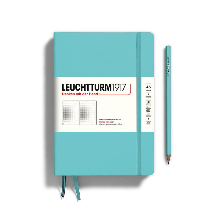 Leuchtturm1917 Hardcover Notebook Medium A5 Dotted  - Aquamarine