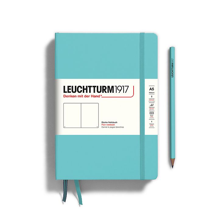 Leuchtturm1917 Hardcover Notebook Medium A5 Blank - Aquamarine