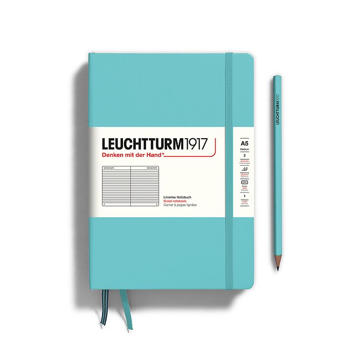Leuchtturm1917 Hardcover Notebook Medium A5 Ruled  - Aquamarine