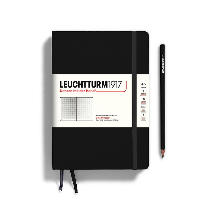 LEUCHTTURM1917 Hardcover Notebook Medium A5 Dotted  - Black