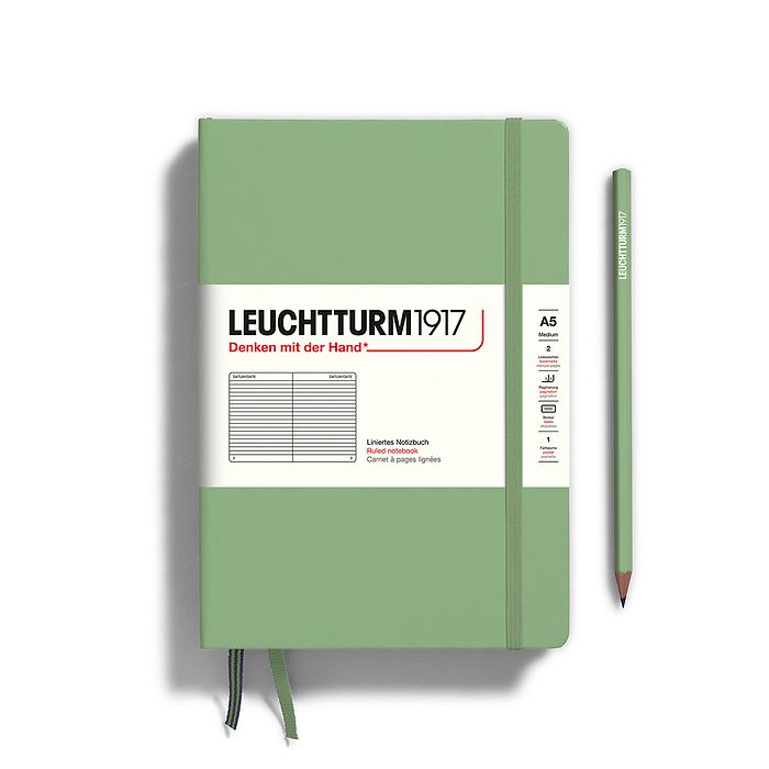 LEUCHTTURM1917 Hardcover Notebook Medium (A5), 251 p., ruled - Sage Green