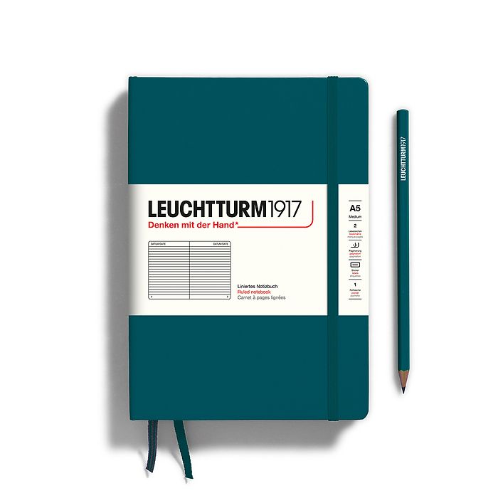 Leuchtturm1917 Hardcover Notebook Medium A5 Ruled  - Pacific Green