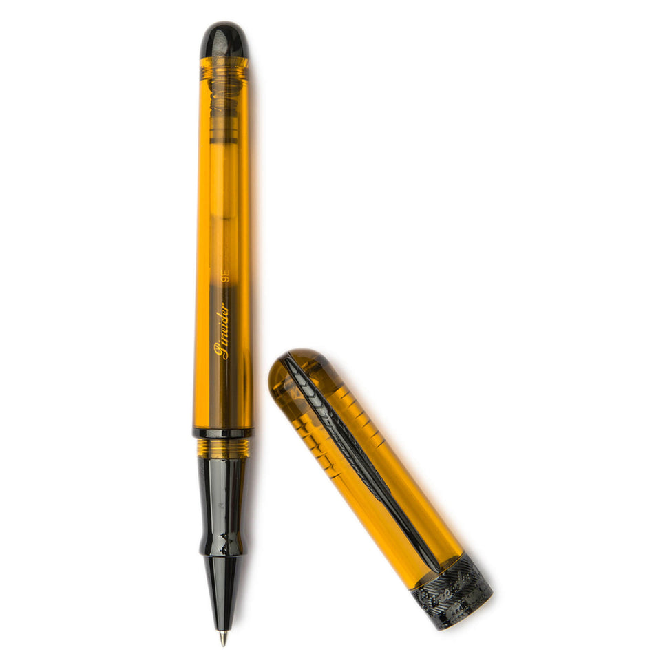 Pineider Matte Black Accented Rollerball - Amber