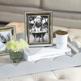 Addison Ross - Embossed Triangular Tooth Silver Plated Picture Frame