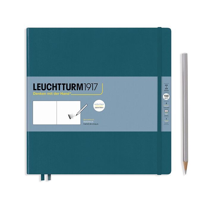 Leuchtturm1917 Hardcover Square Sketchbook - Pacific Green