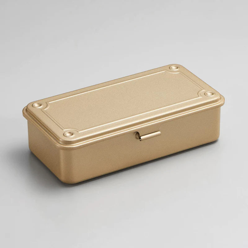 Toyo Steel Co. Japanese Stackable Steel Boxes - Gold