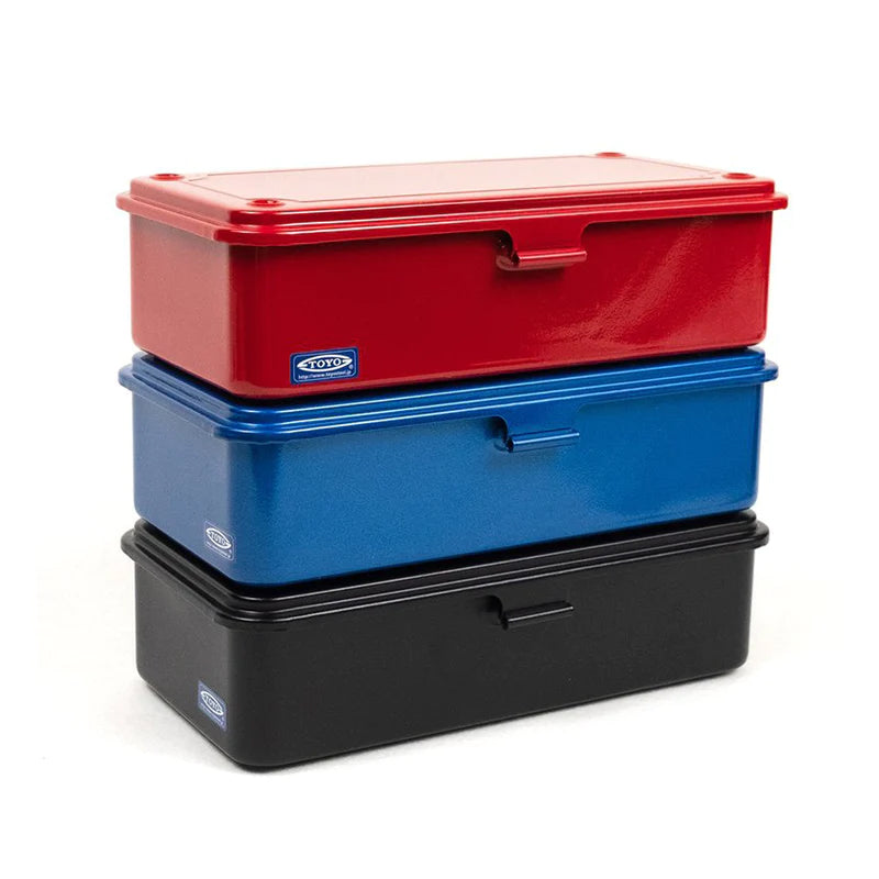 Toyo Steel Co. Japanese Stackable Steel Boxes - Blue